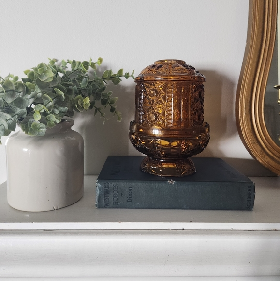 Vintage Amber Fair Lamp - Picture 2 of 8